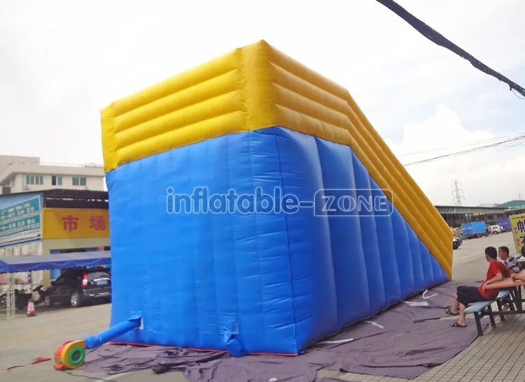 Yellow and blue Inflatable Zorb Ball Ramp for sale, inflatable zorb ball race slope