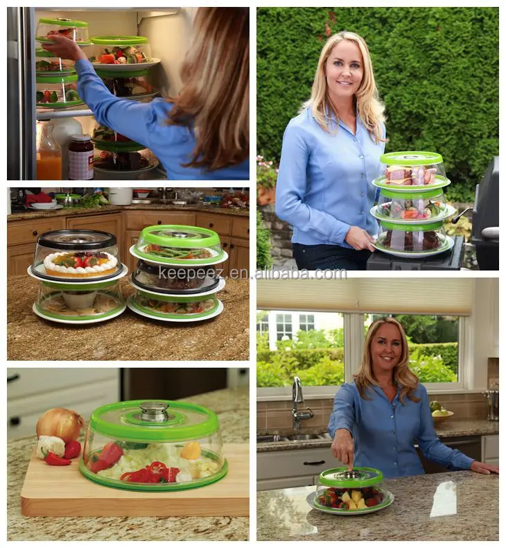 Press and Fresh plate topper /vacuum food sealer lid qvc tv hot products/ innovative gift set