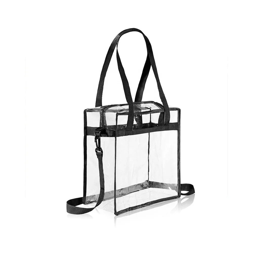 Wholesale Women Waterproof Security Shoulder Clear Tote bag Transparent PVC Beach Bag