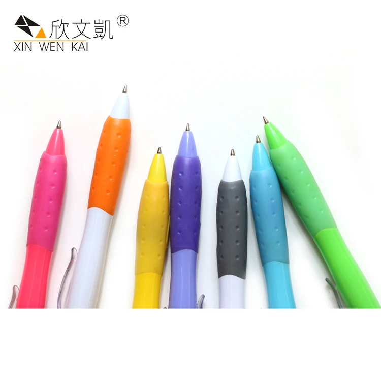 
School Supplies Cheap Price Rubber Grip Ball Point Pen Plastic ball plastic 8mm thermosetting plastic pen 