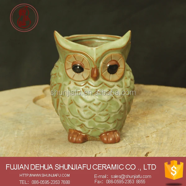 Керамические горшки для растений в форме совы, настольные Горшки Бонсай