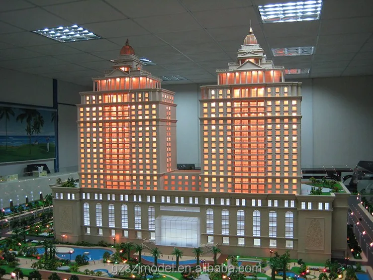 Miniature 3d building model , maquette office custom made scale models
