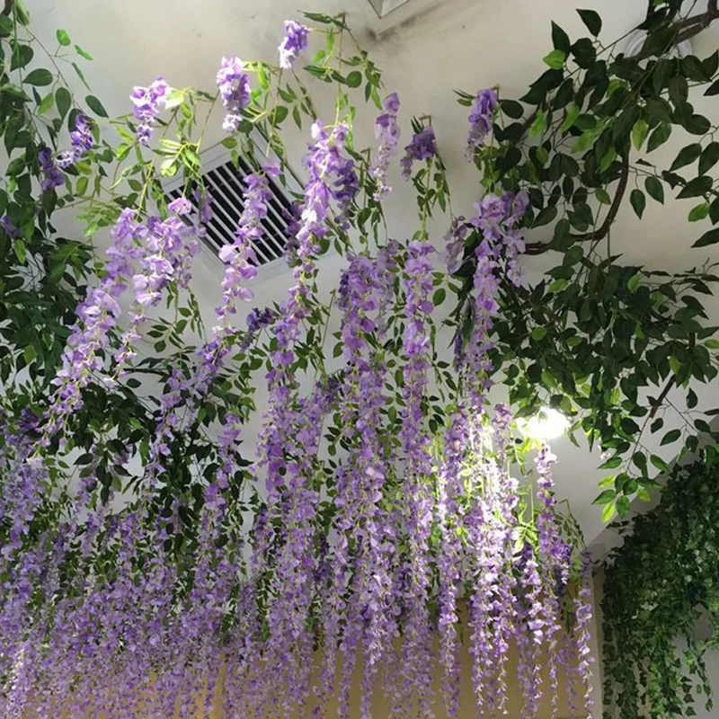 christmas arrangement stands party decorations cheap sale silk flower vine wedding flowers decoration artificial wisteria tree