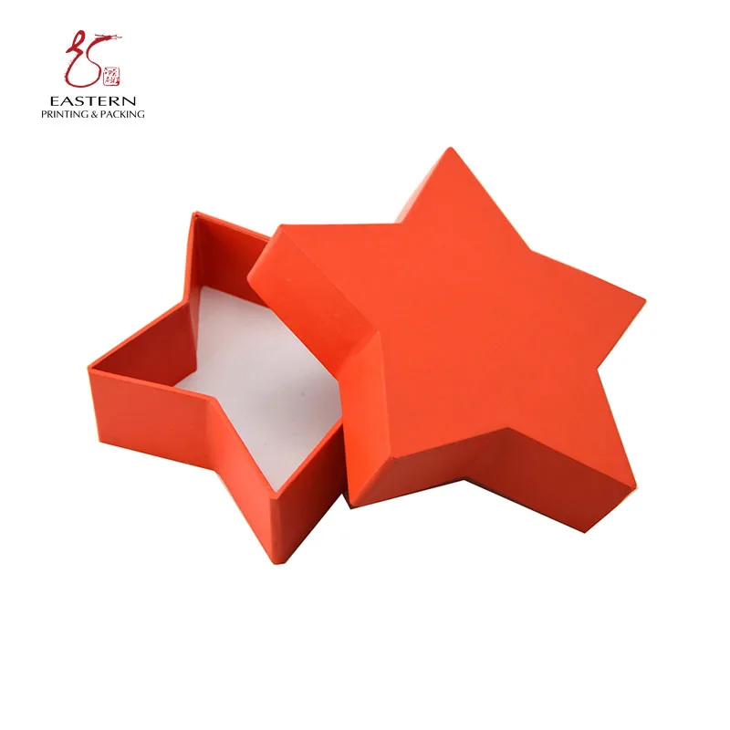 Индивидуальная печать логотипа картонная бумажная упаковочная крышка в форме звезды подарочная коробка