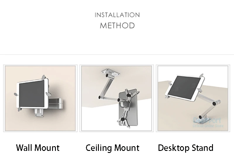Full motion Fit for tablets PC 7-12 inch wall mount metal bracket ceiling mount tablet pc holder tablet pc desk stand