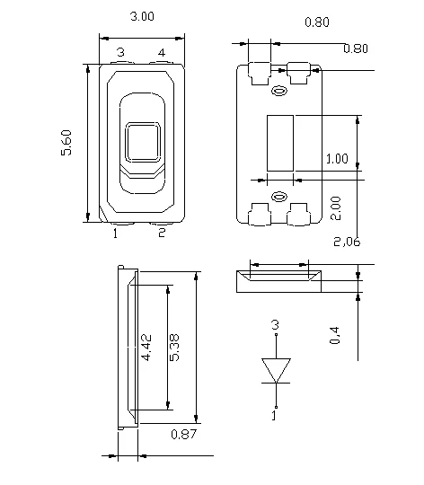 TOP led 0.5W LED SMD 5630 5730 white 6000-6500K 70lm specification