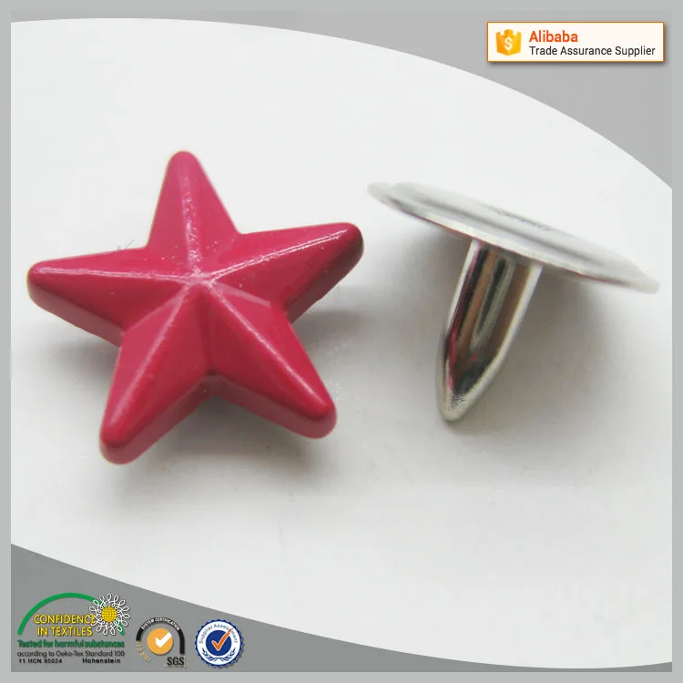 Цветные декоративные заклепки на заказ, заклепки для одежды со звездами