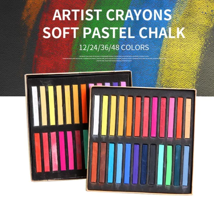 Painting Crayons Soft Pastel 12/24/36/48 Colors/Set Art Drawing Set Chalk Color Crayon Brush Stationery for Students