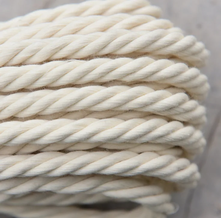 Wholesale twisted natural 10mm thick cotton rope macrame cord 10mm supplier
