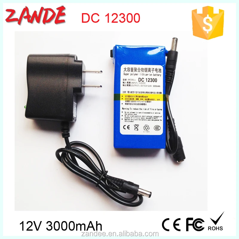 Super rechargeable DC 12v 3ah li-ion battery pack for Small toy car motor pump YSD-12300
