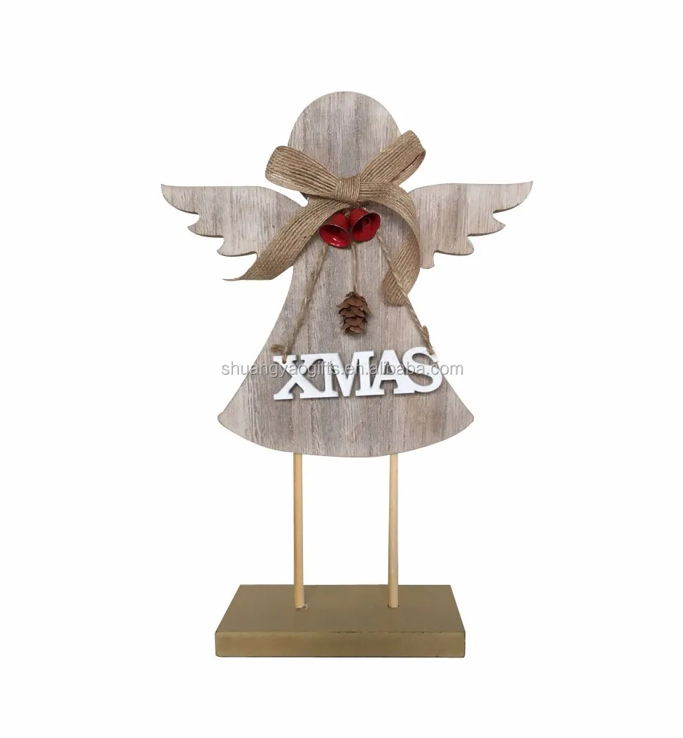 christmas Wooden Fox craft Decoration on desk