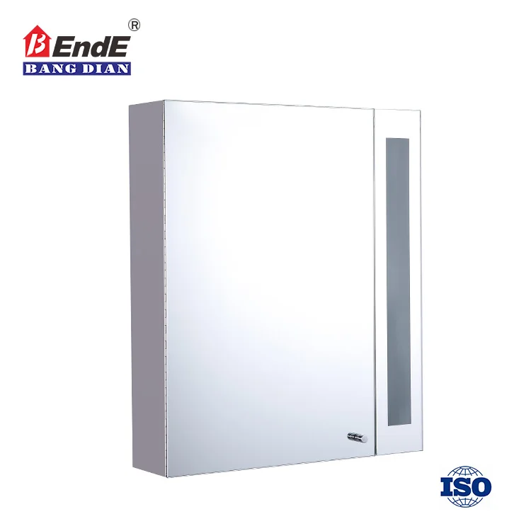 Factory cheap price modern design wall mounted storage furniture stainless steel bathroom mirror cabinet  with led light