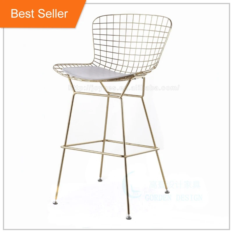 Американский стиль Металл Материал роскошный золотой цвет стальной трубы барный стульчик