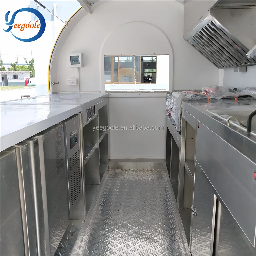 Mobile Food Cart / Fibreglass Mobile Cooking & Coffee Catering Van Trailer