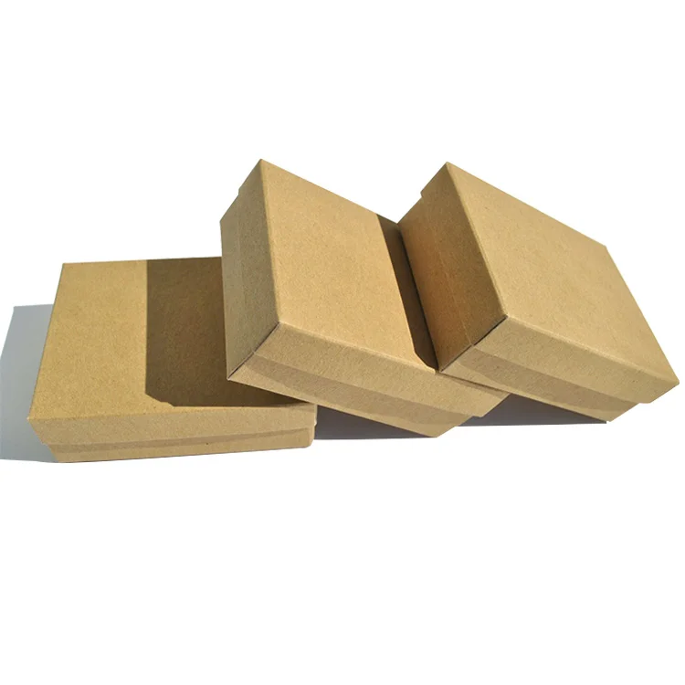 OEM factory low price brown kraft small cardboard storage boxes with lids for packaging