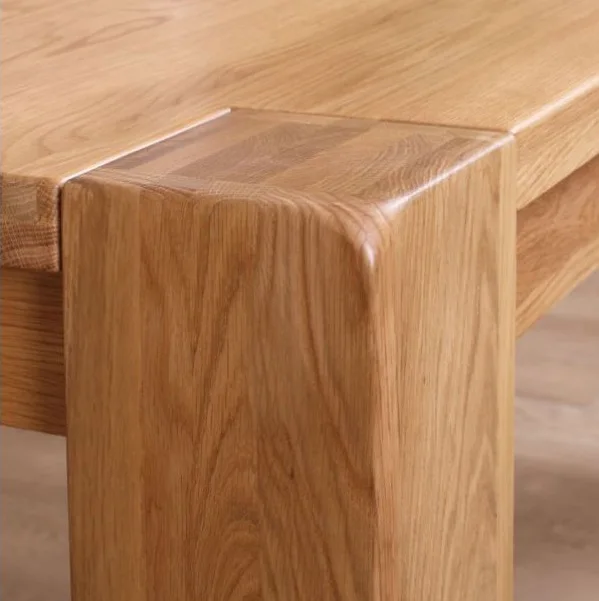 
modern chunky style oak wood dining chair dining table set 