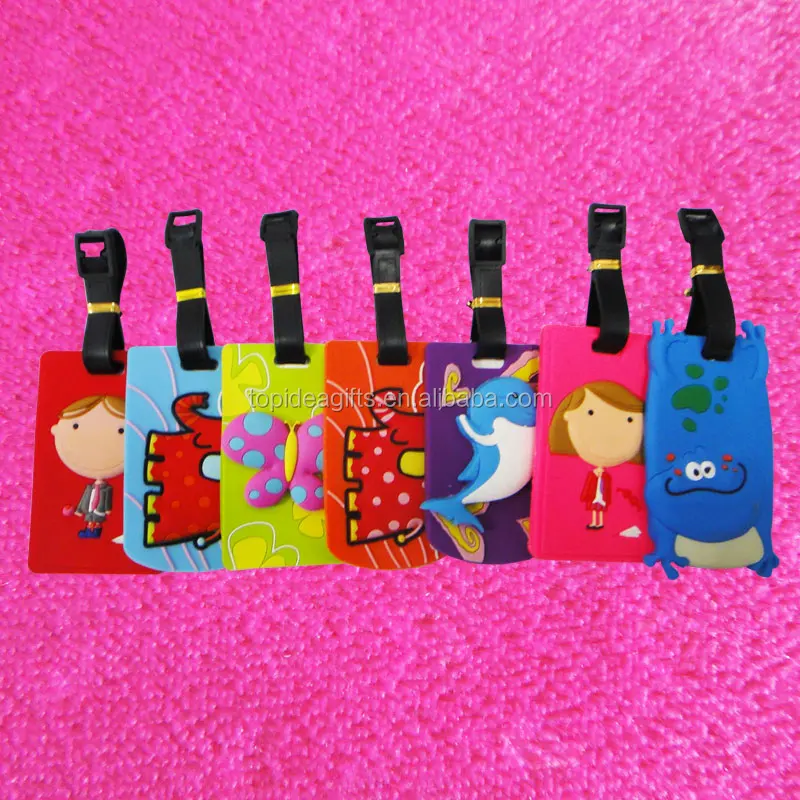 Export New design popular colorful custom logo travel pvc rubber silicone wholesale luggage tags