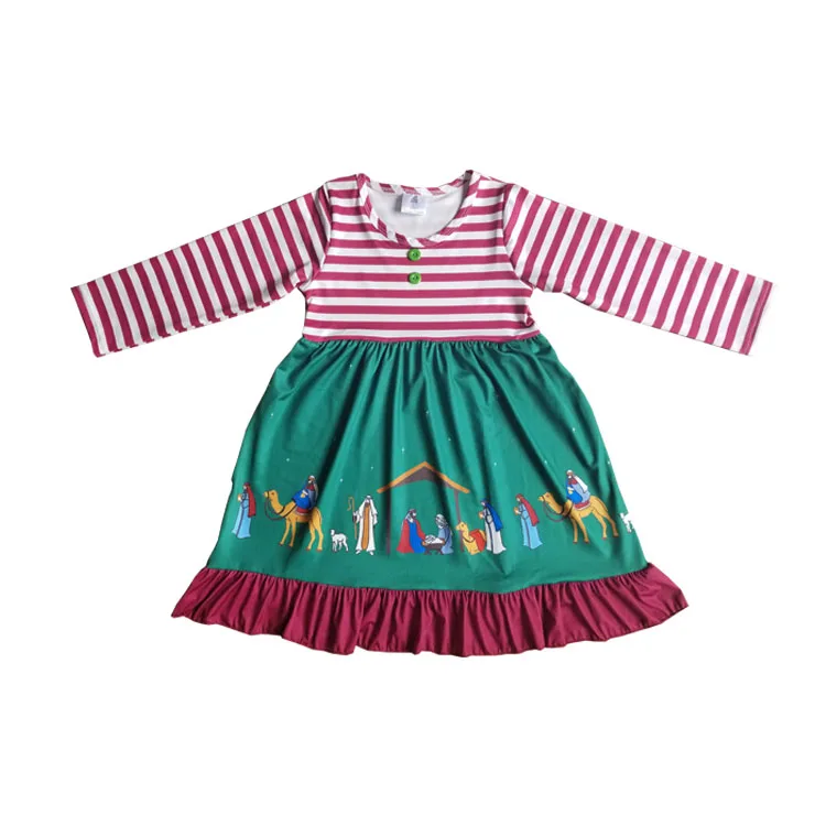 wholesale baby girl Christmas dress frock design boutique girls dress