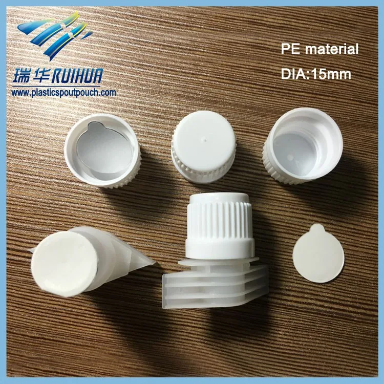 15mm pouch spout cap plastic fitment with foil liner