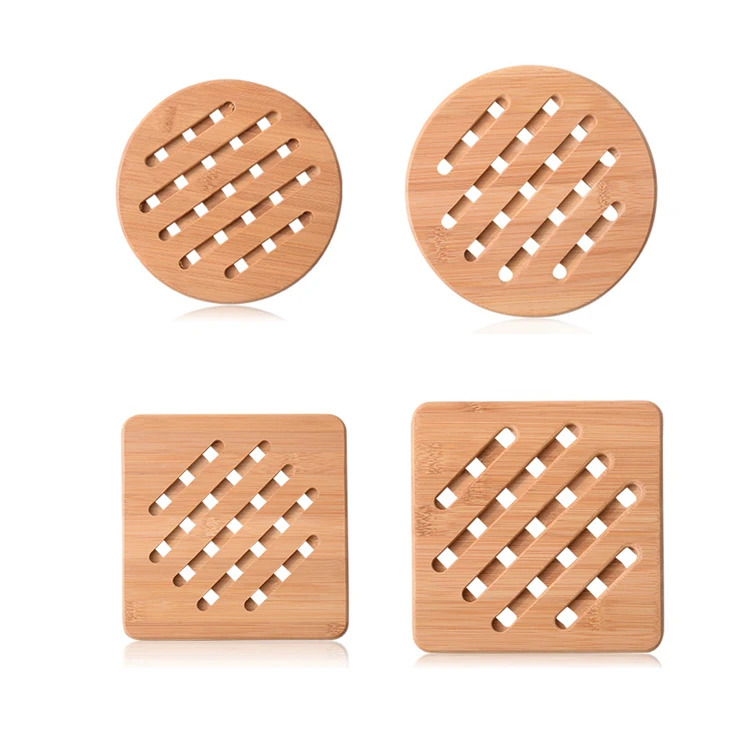 Классическая Горячая Распродажа натуральный бамбук 18 см кружка подставка для кухни утолщенный противоожоговый коврик