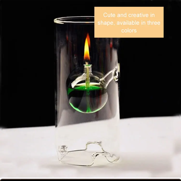 thick clear glass oil candle jar with candle platform