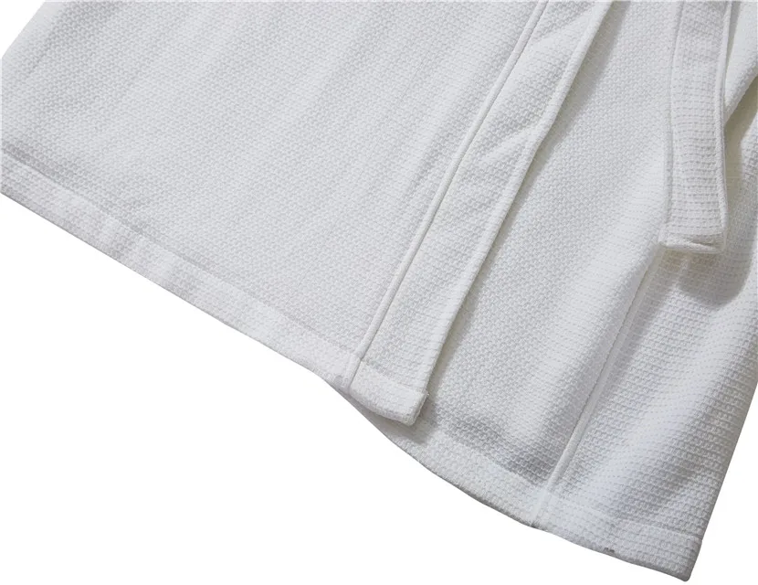 Cheap Double Layer White Shawl Collar Luxury Hotel Waffle Terry Bathrobe