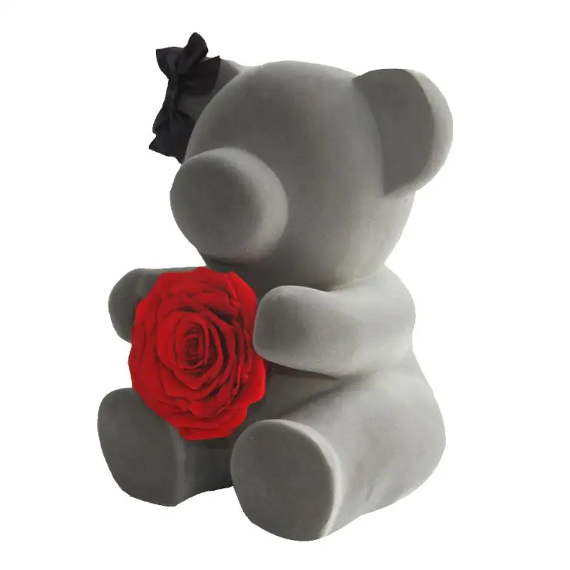
2019 Gypsum Bear Teddy Bear Forever Artificial Rose Valentines Gift 