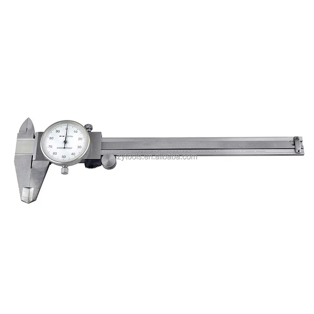 Inch White Face 0-100 revolution Dial caliper stainless steel