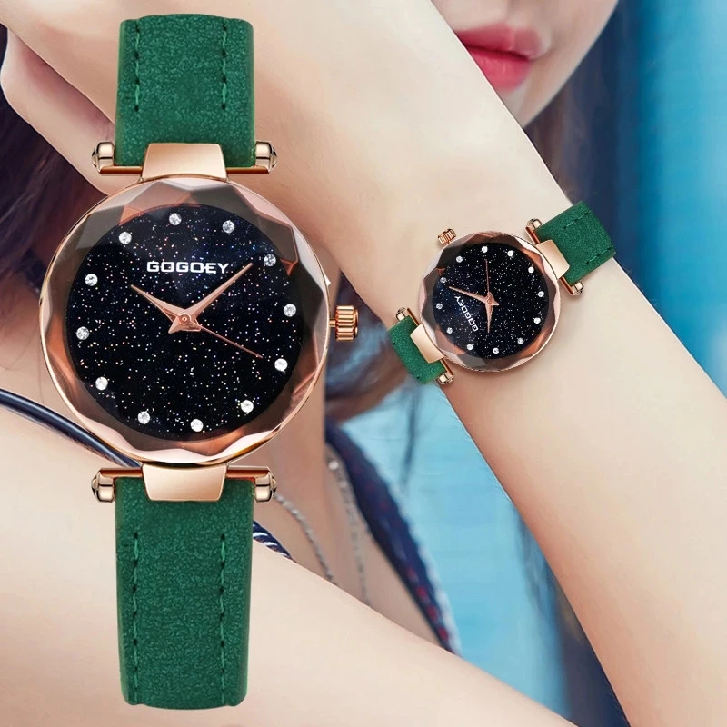 Luxury Brand Gogoey Women Watches Romantic Starry Sky Quartz Wrist Watch Rhinestone Ladies Clock Relojes Mujer
