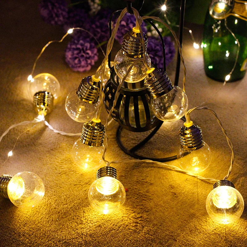 Battery powered Led edison bulbs copper wire string light for festival decoration