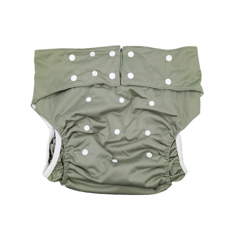Adult cloth diaper for urinary incontinence PUL waterproof washable breathable adjustable sizes china manufacturer