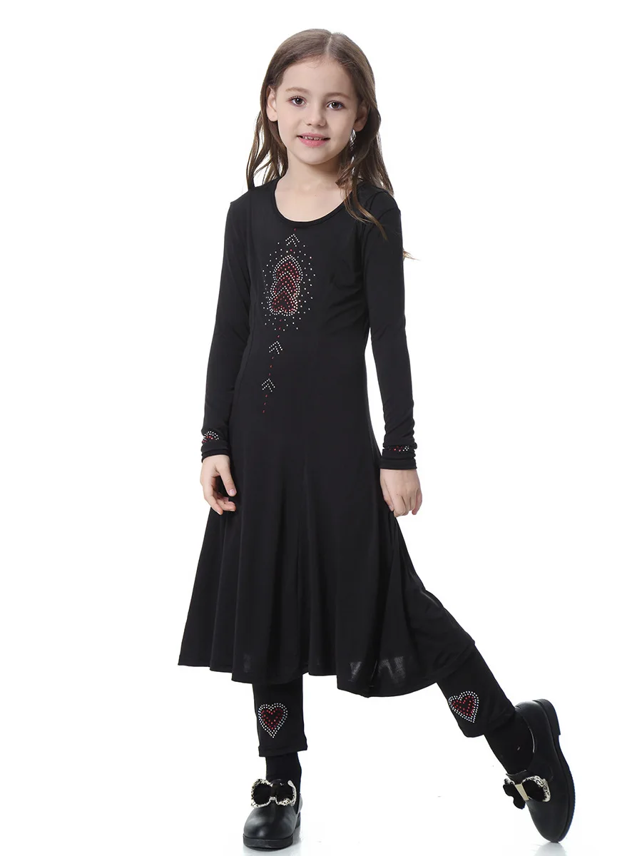 Wholesale simple style dress for muslim girls muslim clothes with dress and pants