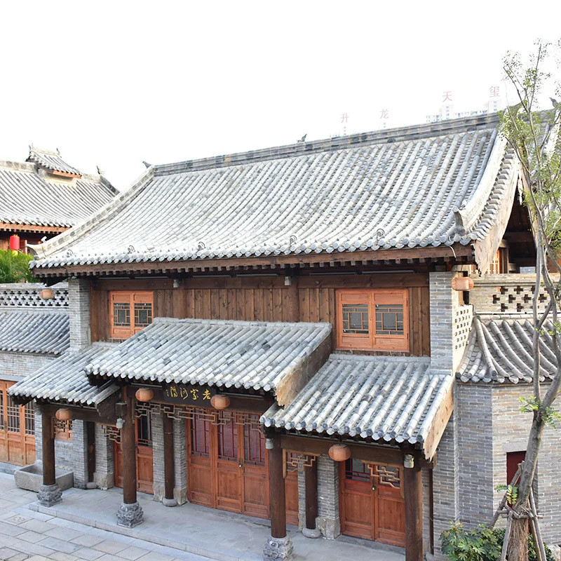 Porcelain tiles grey ceramic roof tile use for Japanese temple garden