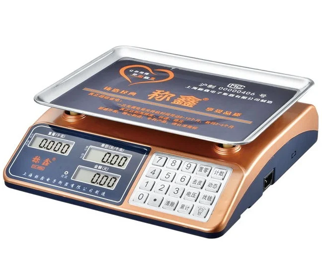 SS Button Keypad Heavy Tray Plate Digital Weighing Scale 470g Long Standby Time Battery CE RoHs Certificate 40kg Rated Load Cell