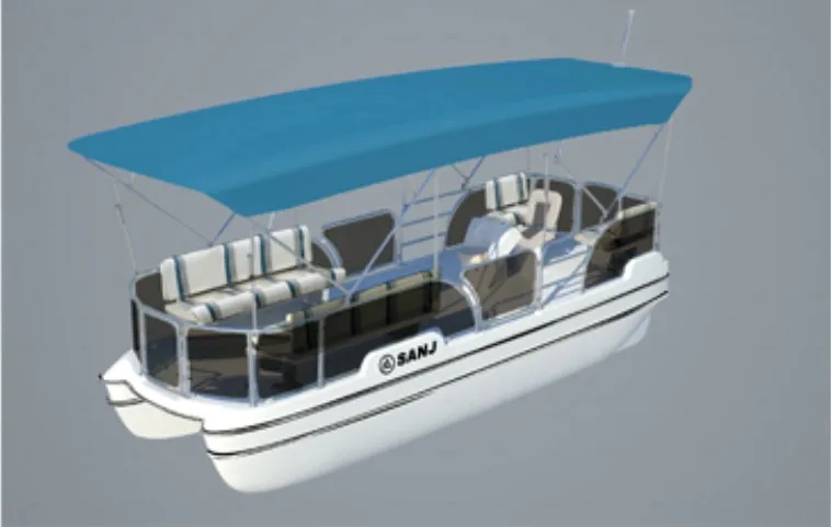 Electric fiberglass twin hull boat fiberglass ferry boat