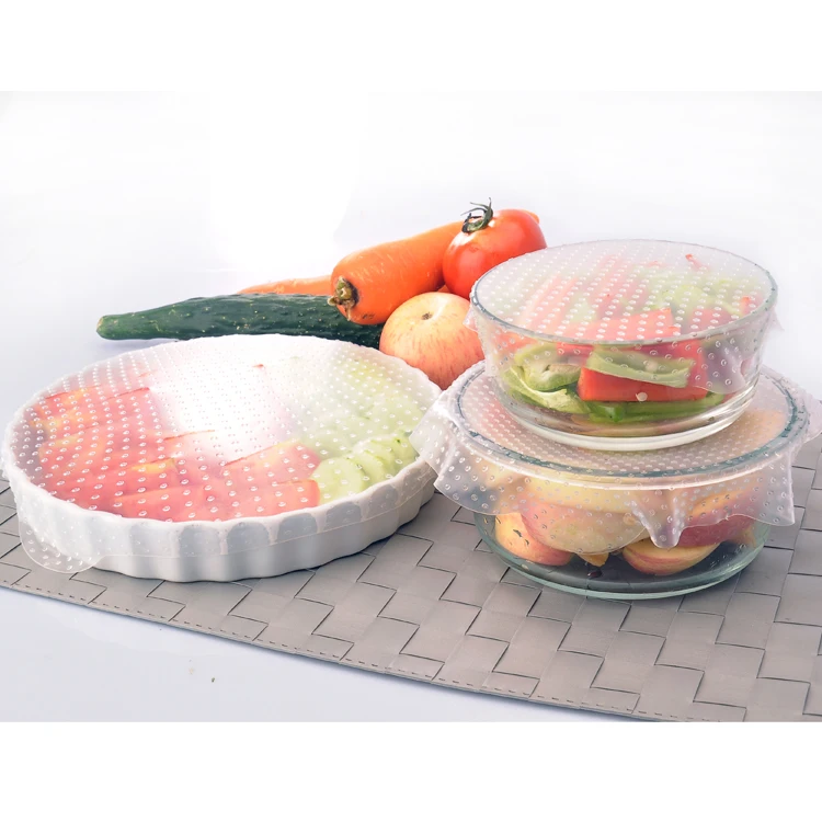 BPA free Eco-friendly flower shape silicone food wrap film stretch film to keep foods fresh