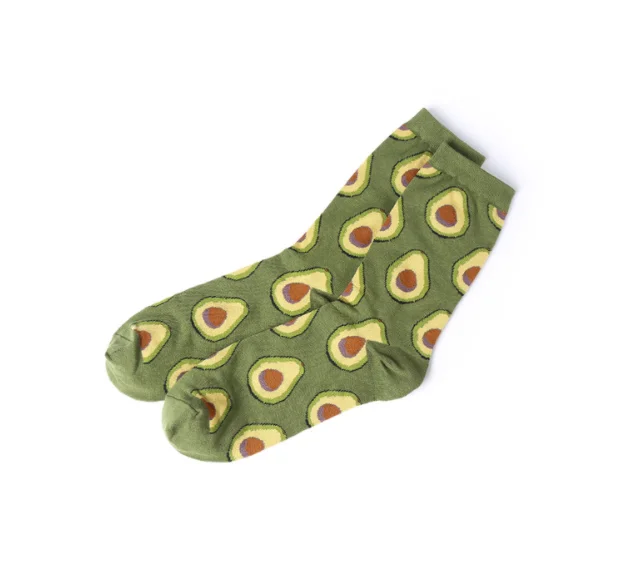  Милые хлопковые Модные женские носки для девочек с авокадо десертом яичницей едой и яблоком