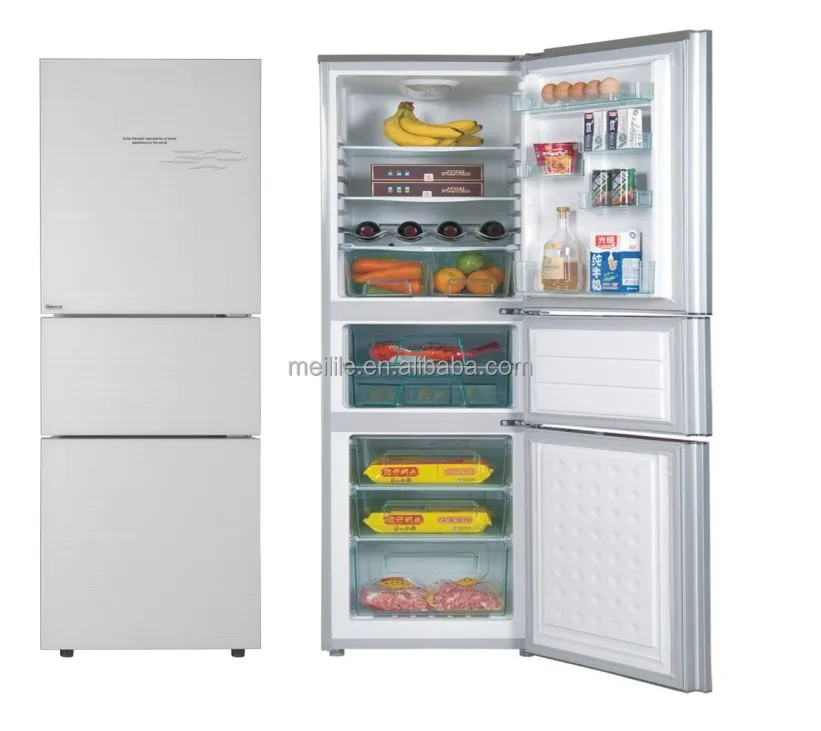 Meilile DC powered solar refrigerator three door BCD-188T