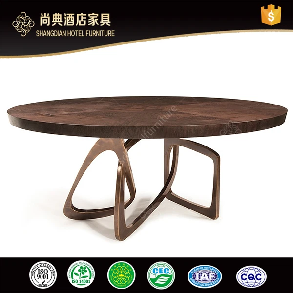Modern Wood Coffee Table With Metal Base