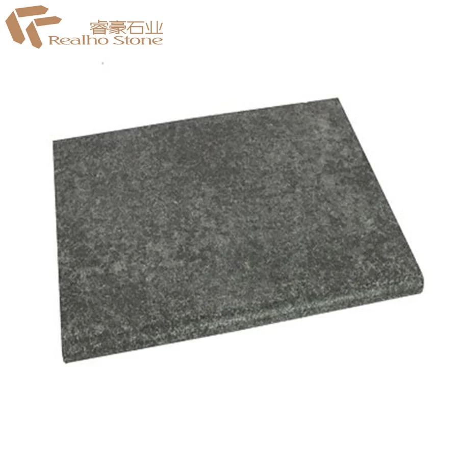 Flamed Charcoal Black Granite Bullnose Pool Coping Tiles