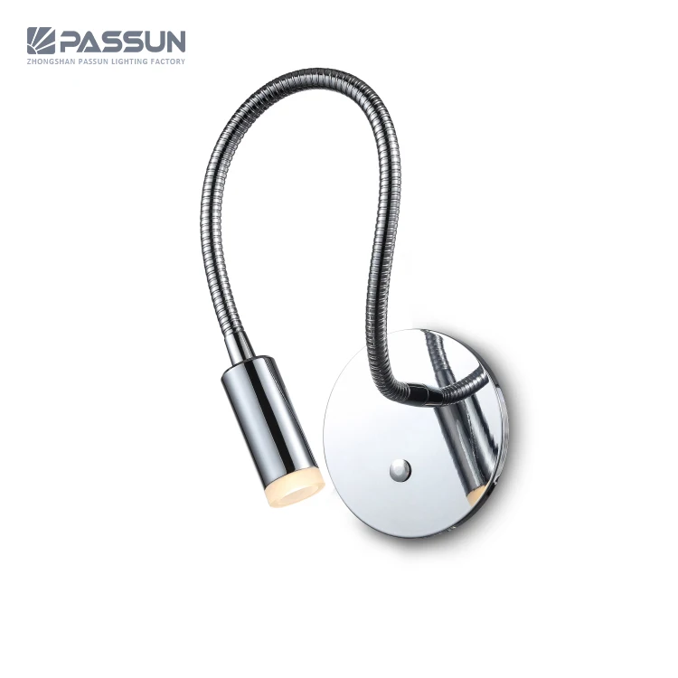 2018 new 3w led hotel bed gooseneck reading light bedside wall lamp