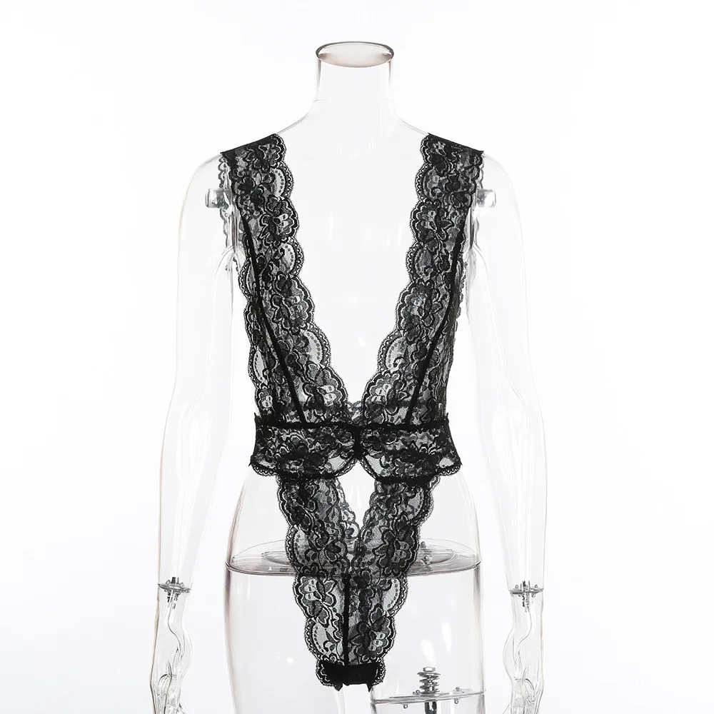 B30260A 8 Sexy girls image hot nighty sheer onesie lace lingerie