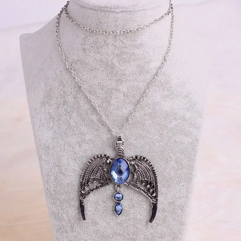 Wholesale Jewelry Harry Hand Carved Designs Wing Rhinestone Accessories Pendant Stainless Steel Necklace Women And Men