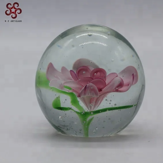 Modern Handicraft Colorful Flower Ball Murano Glass
