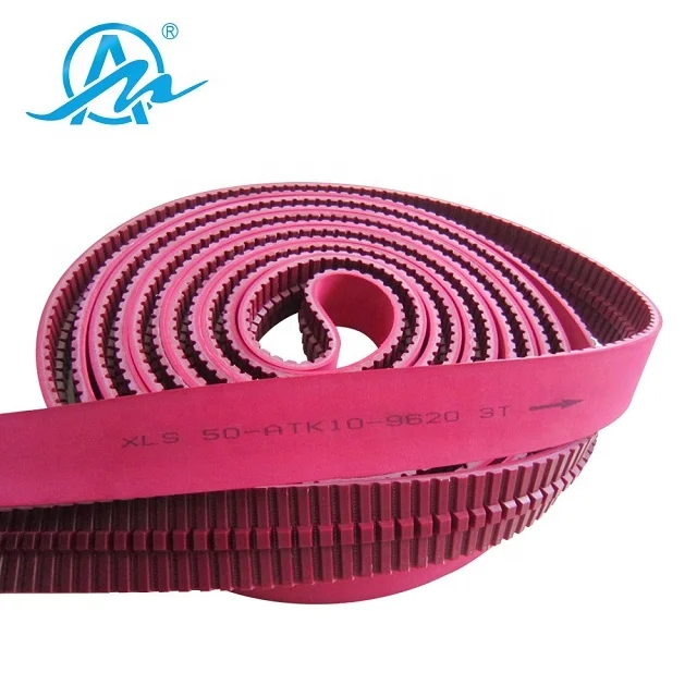 Special processing ATK10+3T red transmission belt with 3T red rubber coated