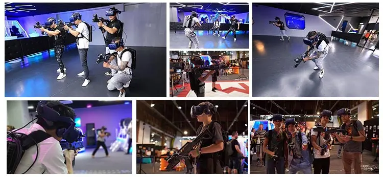 LEKE VR 9D Virtual Reality Set Space Mutiplayer Shooting Games VR Park Free Roam Arena Big Space