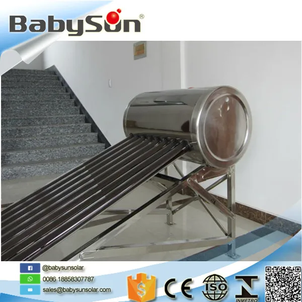 Manufacturer integrative solar water heater with 8L side assistant tank, termas solares thermal water heater