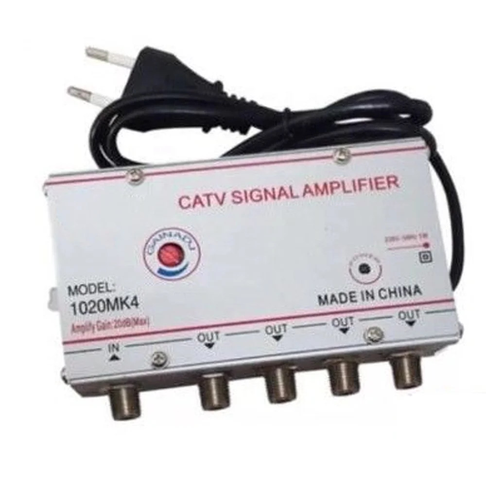  Усилитель сигнала CATV 20 дБ с напряжением 220-50 Гц 1 Вт (1 вход 4 выхода
