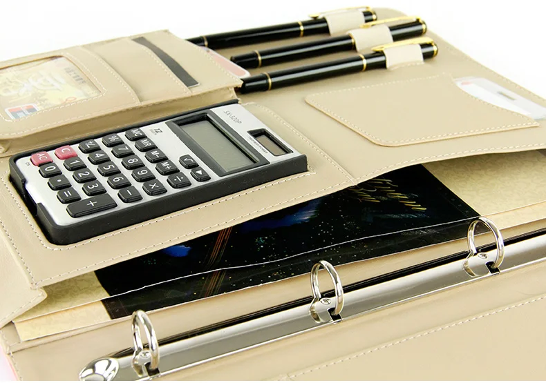 Colorful leather file folder cute padfolio for women