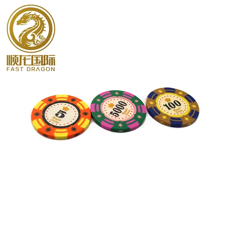 Wholesale Casino Clay  Poker Chip Wholesale round with stickers for poker chip